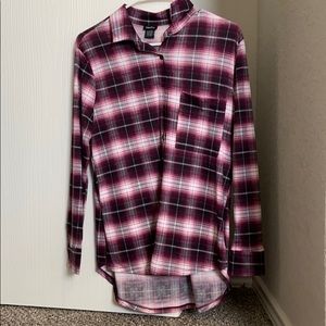 Plaid collared button down